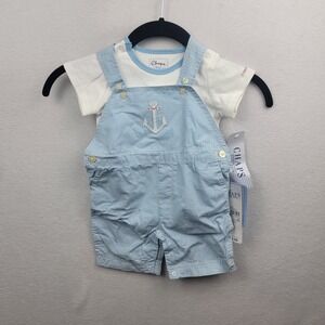 Chaps Newborn Collection Baby Boy Sz 9 mo. 2 Piece Overall Outfit NWT nautical